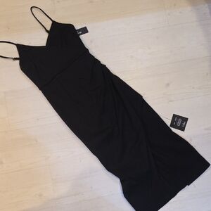 Lulu's Black Spaghetti Strap Slip Dress